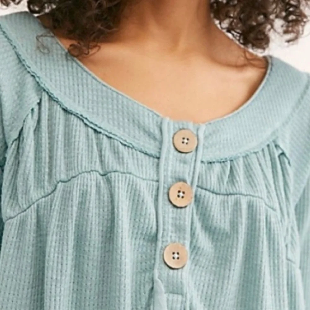 We The Free -‎ Free People Thermal Oversized Henley Top